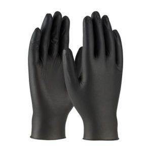 Ambi-dex® Axle 63-632PF/XL Disposable Liquidproof Gloves, XL, Nitrile, Black, 9.4 in L, Powder-Free, Textured, 4 mil THK, Application Type: Industry Grade