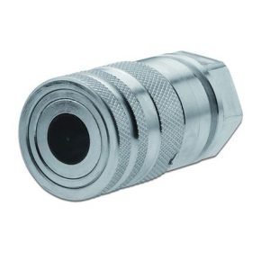 ARGUS QFF-0404-FNPR QF Series Flat Face Hydraulic Coupling With Female Thread, 1/4 in x 1/4-18, Female x Female End Style, Galvanized Steel
