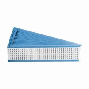 Brady® WM-5-PK WM Series Pre-Printed Wire Marker Card, 1-1/2 in Marker Length, Black/White Legend/Background, Vinyl Cloth, 36 Markers per Card