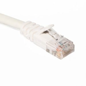 CP Technologies® C6-WH-10-M Molded Boot Unshielded UTP Patch Cord, Category: Cat 6e, 24 AWG Bare Stranded Copper Conductor, RJ45 Modular Plug Connector, 10 ft Cord Length