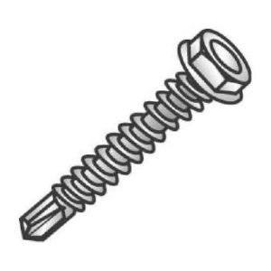 Cully™ 78816J Self-Drilling Tek Screw, Measurement System: Imperial, #8-18 Thread, 1 in OAL, Hex Washer Head, Steel, Zinc Plated