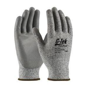 G-Tek® 16-150/M Unisex Cut Resistant Gloves, M, Polyurethane Coating, PolyKor™, Continuous Knit Wrist Cuff, Resists: Abrasion, Chemical, Cut, Puncture, Tear, UV and Water, ANSI Cut-Resistance Level: A2