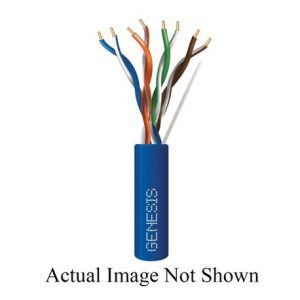 Gensis® 50781111 Type CMR/FT4 Cat 5e UTP Sunlight-Resistant Riser Rated Networking/Ethernet Cable, 300 V, (8) 24 AWG Solid Bare Copper Conductor, 1000 ft L