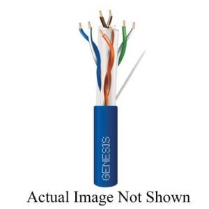 Gensis® 50922106 Type CMR/FT4 Cat 6+ UTP Sunlight-Resistant Riser Rated Networking/Ethernet Cable, 300 V, (8) 23 AWG Solid Bare Copper Conductor, 1000 ft L