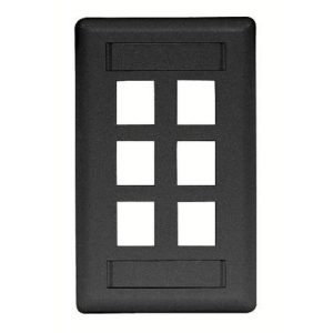 Wiring Device-Kellems IFP16BK IFP Rear Load iSTATION™ Keystone Faceplate, 1 Gangs, Thermoplastic, Flush Mount