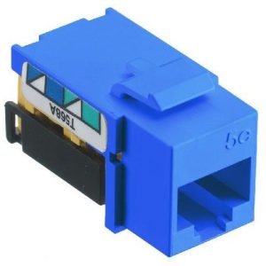 PREMISE WIRING NETSELECT® NSJ5EB Standard Modular Voice/Data Jack, Cat 5e Module, Threaded Mounting, 1 Ports, Blue