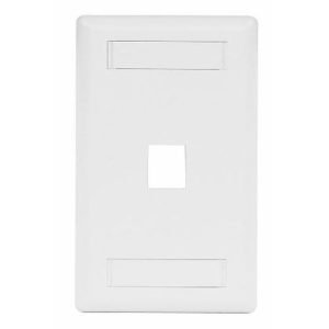 Bryant Electric iSTATION™ IFP11W Rear Load Keystone Faceplate With Label Fields, 1 Gang, 1 Port, Voice/Data/Video Module, Flush Mount, Thermoplastic