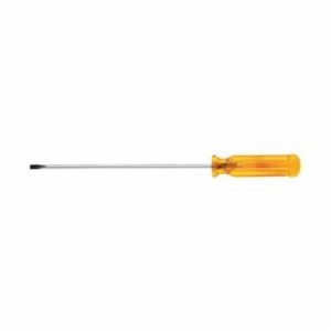 Klein® A216-4 Screwdriver, Cabinet Point, 1/8 in Point, 7 in OAL, Plastic Handle, Polished Chrome
