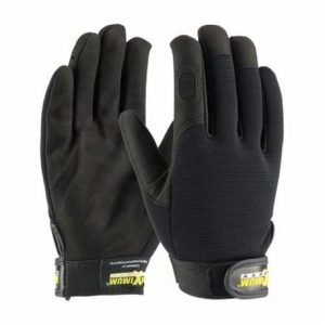 PIP® Maximum Safety® 120-MX2805/L Professional Grade Unisex Work Gloves, Mechanics Glove, L, Synthetic Leather Palm, PVC/Stretch Fabric, Black, Hook and Loop Wrist Cuff, Resists: Abrasion, Cold, Cut and Heat, Unlined Lining