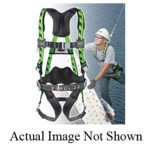 Miller® by Honeywell AirCore™ AC-QC/UGN Stretchable Harness With Quick-Connect Buckle, Universal, 400 lb Load, Polyester Strap, Quick-Connect Leg Strap Buckle, Quick-Connect Chest Strap Buckle, Carbon Steel Hardware, Green