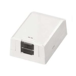 Panduit® PanNet™ CBXS1WH-A 1-Port Shuttered Surface Mount Box, Mini-Com® Module, For Use With Mini-Com® STP, UTP, FJ® Fiber Optic Jack Modules and Pan-Way® LD5/LDPH5 Raceways, Surface Mount, ABS