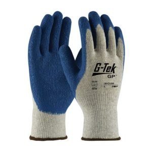 PIP® GP™ 39-C1300/M 39-C1300 Premium Grade General Purpose Gloves, Coated, Seamless Style, M, Latex Palm, Cotton/Polyester, Blue/Gray, Continuous Knit Wrist Cuff, Latex Coating, Resists: Abrasion, Cut, Puncture and Tear, Cotton/Polyester Lining