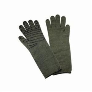 PIP® Kut-Gard® 43-859L Hot Mill Gloves, L, Cotton/Preox/Kevlar®, Dark Green, Cotton Terry Lining, Extended/Open Cuff, Double Sided SilaGrip™ Coating, 17 in L, Resists: Abrasion, Cut and Flame