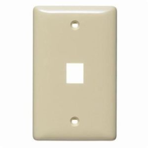 Bryant Electric netSELECT® NSP11I Rear Load Multimedia Faceplate, 1 Gang, 1 Port, Audio/Video/Voice/Data Module, Flush Mount, Thermoplastic