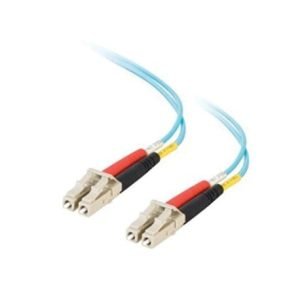 Quiktron® 852-LL2-009 Value Series Duplex Laser Optimized Multi-Mode Fiber Jumper Cable, 52 Fibers, 50 um Core, 3 m L, Aqua