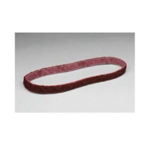 Scotch-Brite™ 480110-88570 Surface Conditioning Non-Woven Abrasive Belt, 1/2 in Belt Width, 18 in Belt Length, Medium Grade, Aluminum Oxide Abrasive, Maroon