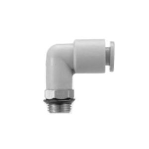 KE SMI SHOP® KQ2L08-U03A One Touch Unifit Male Elbow, Elbow, 8 mm x 3/8 in, Uni x Tube End Style, Brass/Polybutylene Terephthalate/Polypropylene