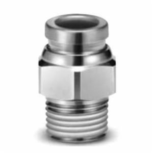 KE SMI SHOP® KQG2H07-N01S One-Touch Pneumatic Connector With Sealant, Connector, 1/4 x 1/8 in, Tube x MNPT End Style, 316 Stainless Steel