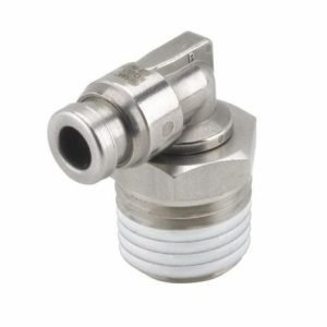 KE SMI SHOP® KQ2L Male Elbow with Gasket, 3/8 x 1/4 in, Tube x MNPT, 435 psi, Stainless Steel